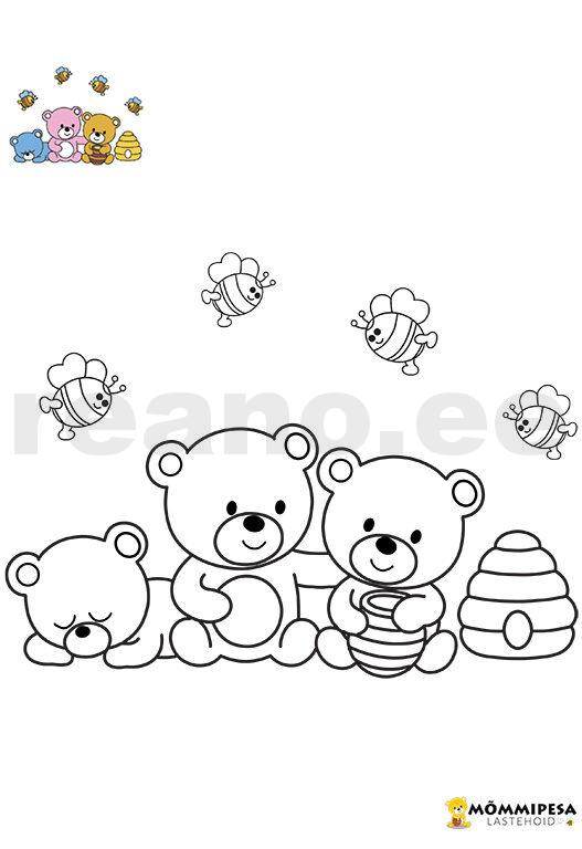 Mõmmipesa suur värvimiskomplekt (31 lehte) – DIGITAALNE - Image 3