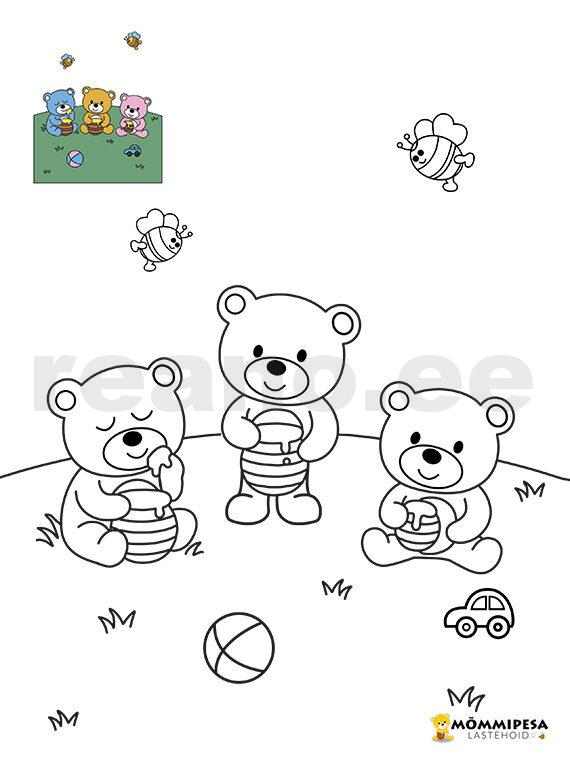 Mõmmipesa suur värvimiskomplekt (31 lehte) – DIGITAALNE - Image 2