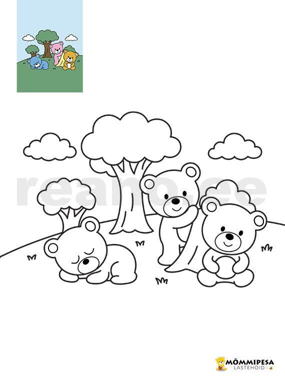 Mõmmipesa suur värvimiskomplekt (31 lehte) – DIGITAALNE - Image 7