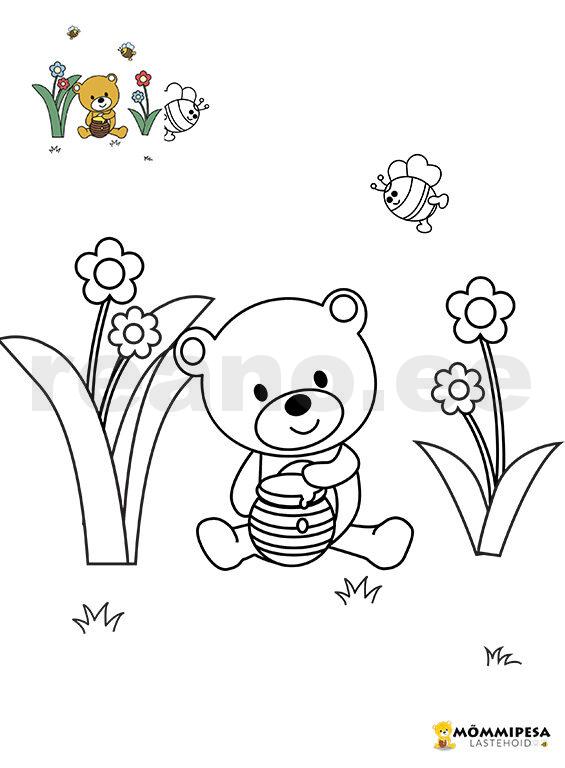 Mõmmipesa suur värvimiskomplekt (31 lehte) – DIGITAALNE - Image 9